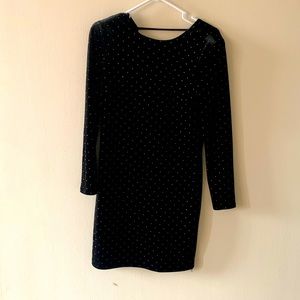 Black long sleeve dress with gold studs